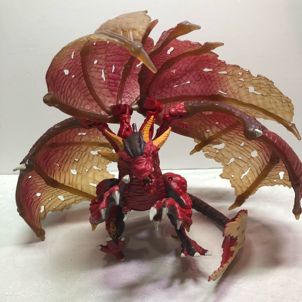Mega Bloks Plasma Dragons Balefyre Red 4 Wings Toy 7”